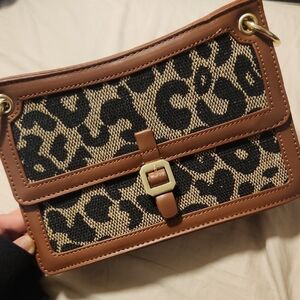 Leopard Print Brown Shoulder Bag